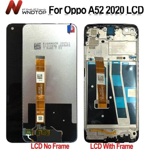 Original Black 6.5 inch For Oppo A52 2020 CPH2061 CPH2069 LCD Display Touch Screen Digitizer Assembly Replacement With Frame