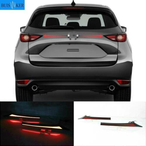 2PCS LED Reflector For Mazda CX-5 CX5 2017-2020 Car Tail Light Rear Bumper Light Rear Fog Lamp Brake Light