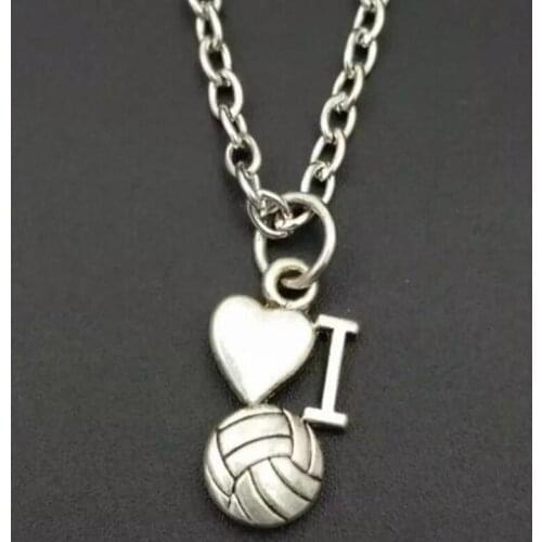 5Pcs/Lot I love basketball Charm Pendant Necklace Charm New Fashion Women Jewelry Gifts Fast delivery