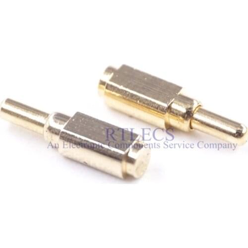 10pcs Spring loaded Pogo pin connector Single Right Angle Surface Mount PCB 2.0 x1.5 mm 5.0mm Length SMT Gold Plate 1u 75g