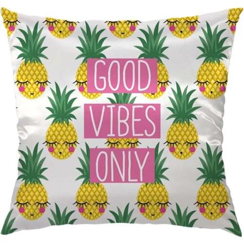 Pineapple Pillow Home Decorative Throw Pillow Cover Case Shy Pineapple Mirror Satin Square Cushion Cover Standard Pillow Case fo