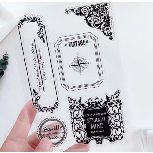 Flower Border Clear Stamps Scrapbooking Rubber Stamp Handmade DIY Decoration Craft Supplies Stamps for Card Making Silicone New