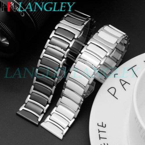 Stainless Steel Ceramic Watch Band Quick Release WristStrap 16/18/20/22 Mm Watch Replacement Bands for Galaxy Watch Active 42 46