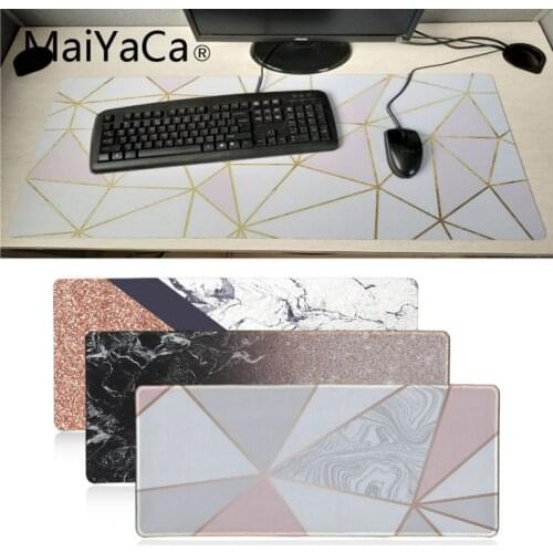 MaiYaCa Cool Rose Gold Marble Keyboard Mat Desk Mat Durable Desktop Mousepad Rubber Professional Gaming Mouse Pad Computer