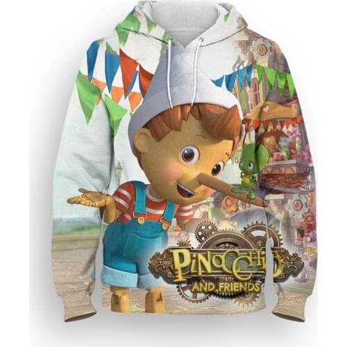 Pinocchio Disney 3D Print Mens Harajuku Hoodie Cartoon Anime Spring Fashion Women Sweatshirt Streetwear Children Clothes