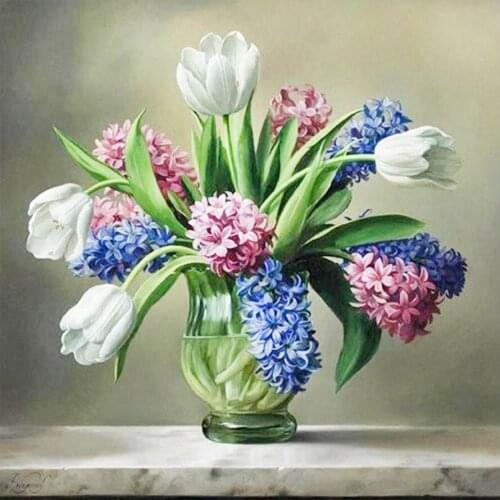 Flowers Vase Lily Hyacinth Diamond Painting Round Full Drill Nouveaute DIY Mosaic Embroidery 5D Cross Stitch Floral Pattern