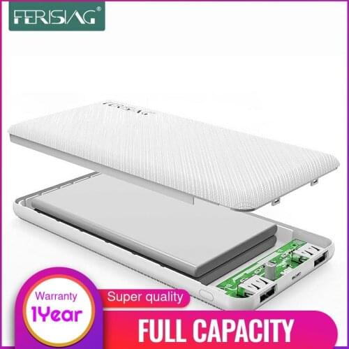 100% Capacity) FERISING Power Bank 10000mAh Double USB Pover Smartphones USB Ports Portable Power bank External Battery Pack