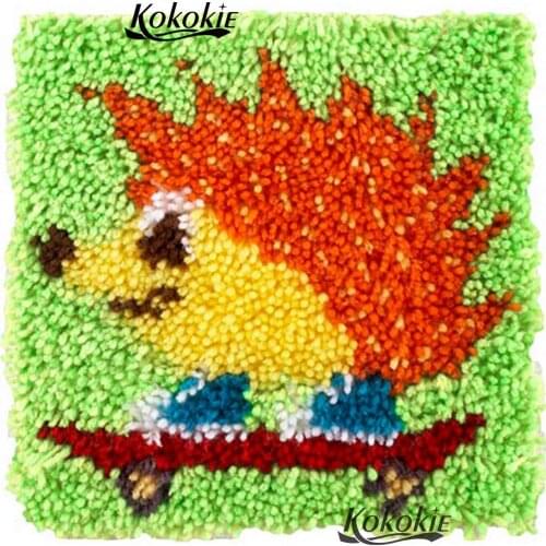 Crochet embroidery yarn handicraft Pillowcase Making 3d cushion blanket Hedgehog cushion cross stitch kits latch hook rug pillow