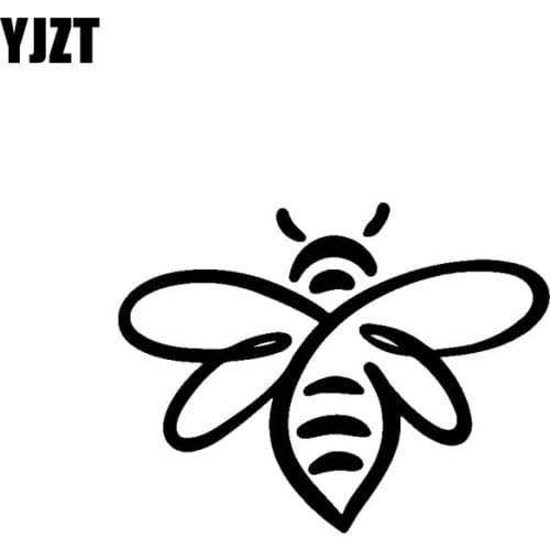 YJZT 14M*10.7CM Minimalist Beautiful Delicate Insect Honey Stick Vinyl Decal Cool Car Sticker Black/Silver C19-1214