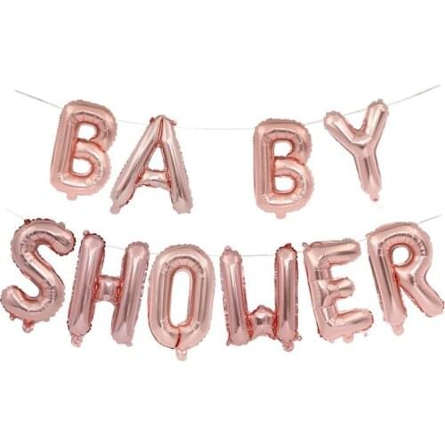 1 Set Cute 16inch Letter Baby Shower Foil Balloons Its Boy or Girl Gender Reveal Rose Gold Silver Balloons Party Decorations