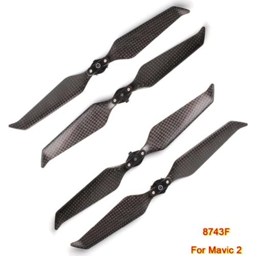 1pair/2pairs Full Carbon Fiber 8743F Foldable Propellers Low Noise 8743 Propeller for DJI MAVIC2 Pro/Zoom Camera Drone