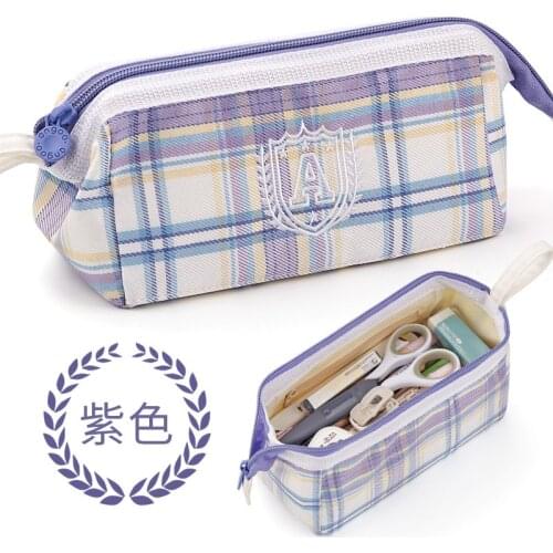 1pc Angoo Portable Design Pencil Bag Kawaii Pencil Case Embroidery Pattern High Capacity Pouch Student School Supplies