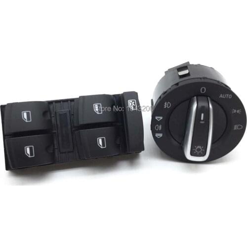 100% New CAR Window Headlight Control Button Switch For AUDI A6 S6 C6 RS6 Allroad QUATTRO A3 Q7 2005-2014 # 4F0959851 4F1941431E