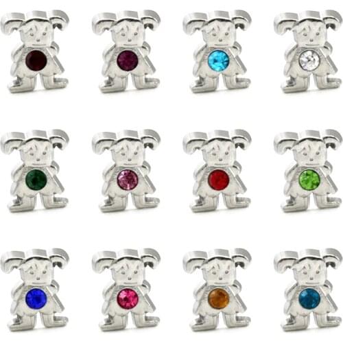 20Pcs/Lot Little Girl Alloy Floating Charms Hand-made DIY for Glass Lockets