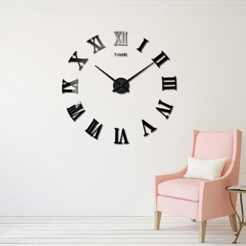 2019 Free Shipping Quartz DIY Wall Clocks Fashion Watches 3D Real Big Promotion Home Decor Large Roman Mirror Modern Wall Clock