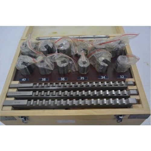 21pcs Keyway Broach Tool Set 10mm 12mm 14mm Broaches 32-50 Bushings Shims HSS Cutting Tools for CNC Machine