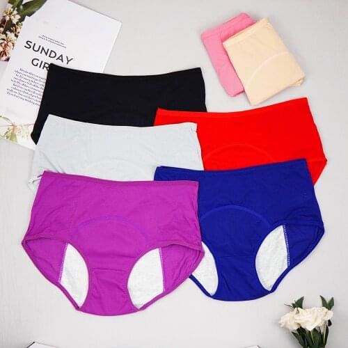 Hot Sale Skin-Friendly Cotton Underpant Plus Size Panties Ladies Mesh Fabric Breathable Ladies Underwear Menstrual Briefs 3pcs