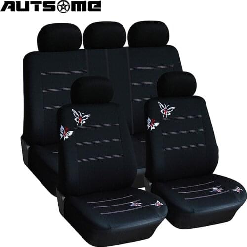 4/9 Pcs Butterfly Pattern Car Seat Covers compatible Fit Most Car, Truck, SUV, or Van 100% Breathable with 2 mm Composite