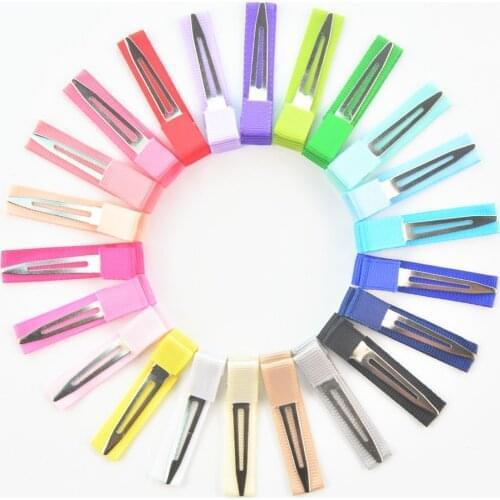 500 pcs/lot , Partially Ribbon Lined Alligator Clips - Single Prong Clips 45mm Pinch Hair Clip For DIY Hair Accessories