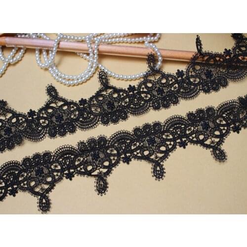 6cm wide-(10yards/lot) DIY Lace Accessories Black Venise Lace Trim Water Soluble Lace Ribbon Garment Decoration