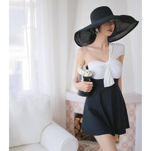 Bikinis Woman Bikini 1 Piece Swimsuit Women For Surfing Trikinis Solid Swimwear Summer Push Up Japan Korea New Skirt Bra Sexy