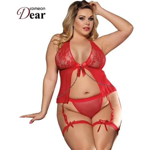 Comeondear RA7356 Baby Dolls Women Plus Size Lace Lingerie Erotic Clothing Intimo Donna Sexy Hot Transparent Erotica Lingerie