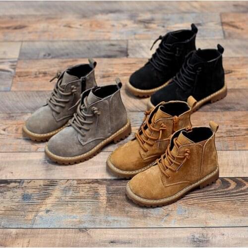 Genuine Leather Children Martin Boots Boys Snow Shoes Waterproof Warm Fur Children Ankle Boots Toddler Boys Winter Sneakers 2020