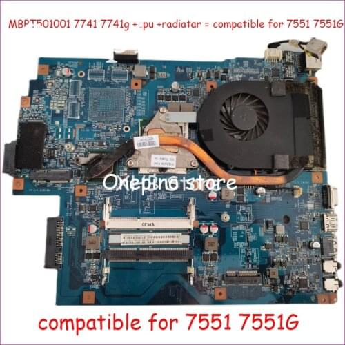 For Acer Aspire 7741 7741G Motherboard I3 CPU + radiator Fit for ACER 7551 7551g PC Motherboad tested