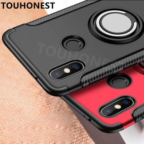 For RedMi Note 6 Note 7 pro K20 S2 5 Plus Shockproof Case For XiaoMi Mi 9 9T A2 lite Mi 8 Car Holder Stand Magnetic Ring Cover