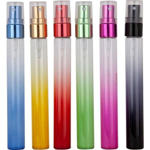 6Pcs 10Ml Mini Sample Promotion Gradient Refillable Glass Spray Travel Perfume Bottle, Glass Perfume Vial 10cc Parfum Bottles