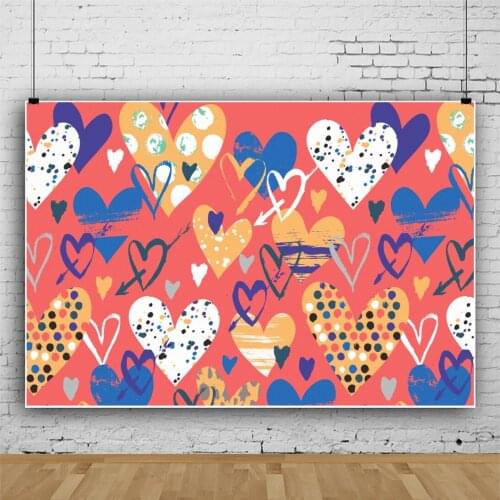 Heart Shape and Spots Portrait Photography Background Decor Birthday Party Photocall Backdrop for Photo Studio