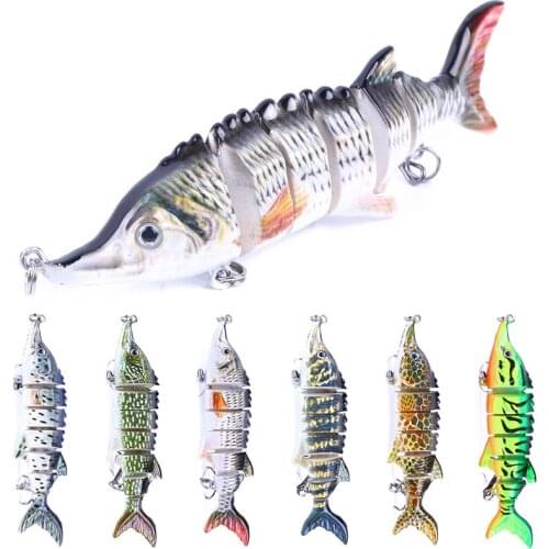 HENGJIA Multi Jointed Swimbait Lifelike 7 Segment Swimbait Crankbait Hard Bait Slow 11cm 16g With Fishing Hooks Fishing Tackle