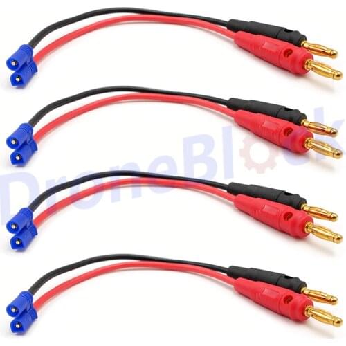 4PCS EC2 To 4.0mm Banana Plug Charge Lead Adapter Charging Cable For Hubsan H501S X4 B6 Battery Balance Charging Adapter Line