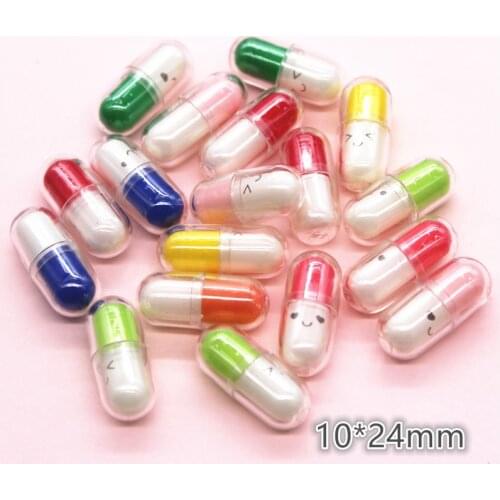 20pcs Mix Colors Cute Capsules Smile Emotion Expression Pill Inside DIY Earring Funny Craft Gift Making