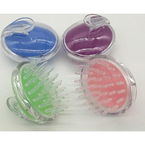 100PCS Round the silicone head massager to wash brush massage scalp itching bath germinal plastic head meridian comb