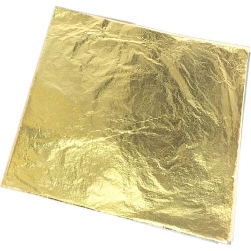 Gold Leaf Paper Foil Sheet for Painting Gilding Furniture Craft Decoration 14x14 cm Imitation Rose Gold Silver leaf