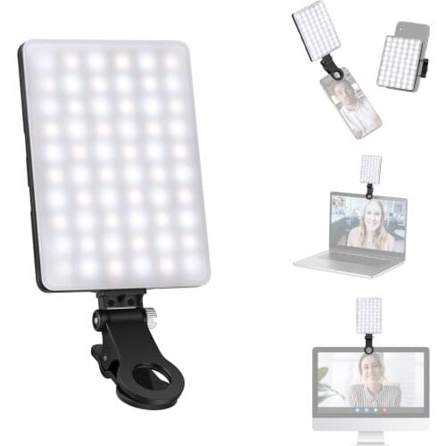 Neewer LED Video Conference Light Kit with Front & Rear Clip for Smartphone/Tablet/Laptop Dimmable CRI 95+ with 3 Light Modes