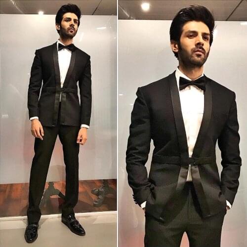 Jacket+Pants) New Arrival Black Slim Fit 2 Piece Groom Tuexdos For Wedding Formal Prom Suit Party Evening Blazer Custom Made