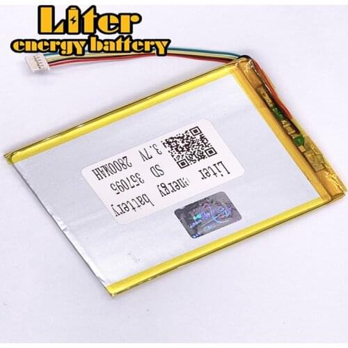 Plug 1.0-5P 357095 2800mah 3.7V flat rechargeable pure 3.7v lipo battery lithium for Tablet PC Battery