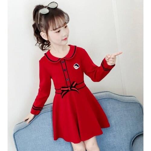 Girls Dress Long Sleeve Dress Casual Princess Dress Spring Autumn Kids College Style Children Clothing For 3-5-7-9-13 Years