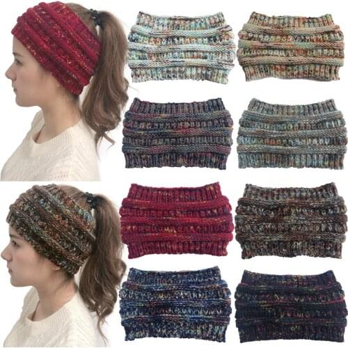 Winter Ear Warmer Headband Women Fashion Elastic Wool Knitted Headband Head Wrap Hairband Girls Elegant Hair Band Accessories