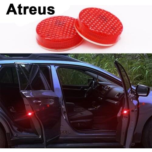 Atreus Car Door warning signal crash strobe light LED sticker For BMW e46 e39 e36 Audi a4 b6 a3 a6 c5 Renault duster Lada granta