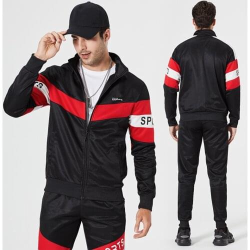 Plus Size Spring Winter Sportsuit Sweatsuit Jacket Sweatshirt+Pants Sportswear Two Piece Set Tracksuit For Mens Clothing
