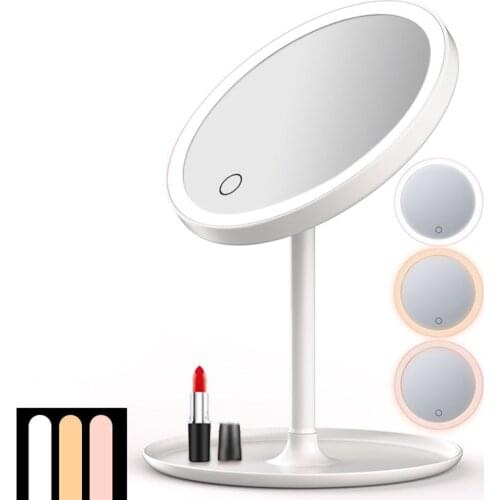 USB Rechargeable LED Adjustable Daylight Cosmetic Makeup Mirror Desktop Lamp Smart Fill Light Beauty Dormitory Makeup Bath Room