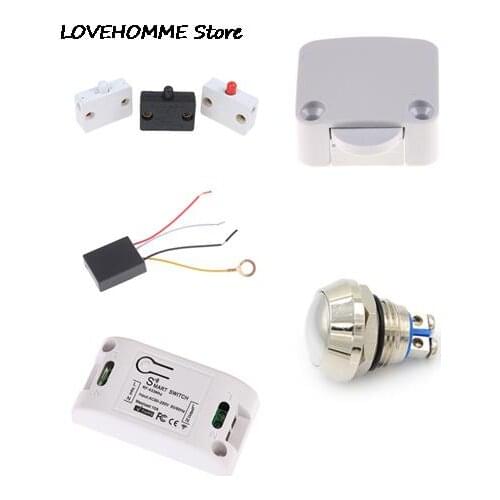 Wardrobe Light Switch Door Touch Switch/ 433Mhz RF Smart Switch/ 3 Way Touch Control Sensor Switch/ Momentary Push Button Switch