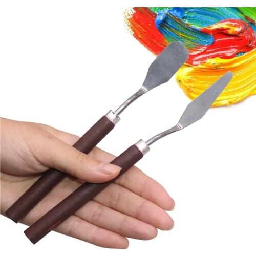 1 Pcs Stainless Steel Spatula Palette Knife Oil Painting Scraper Artist For Color Mixing Painting Tools Art Supplies