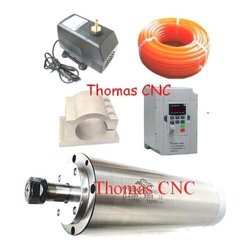 1 PC 4.5kW Water cooling spindle motor + 1 pc 4.5kw Inverter + 1 pc 100mm clamp + 1 pc water pump+ some pipes
