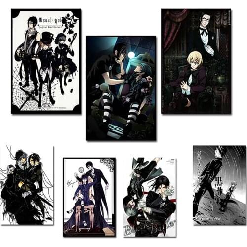 Nordic Modern HD Prints Home Decor Black Butler Painting Wall Art Canvas Picture Anime Poster For Living Room Modular