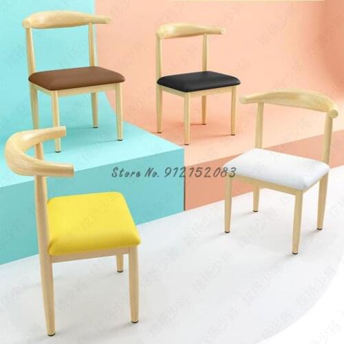 Light luxury dining chair imitation solid wood horn chair backrest stool Nordic simple net red makeup chair home restaurant tabl