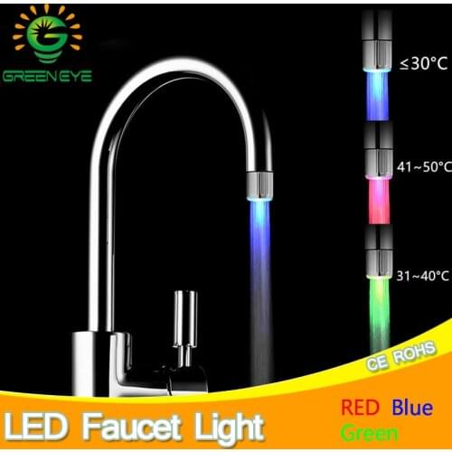 LED Faucet Light Temperature Sensor RGB Glow Shower Water Shower Head Stream Sink Tap Torneira Bathroom Kitchen Accessories